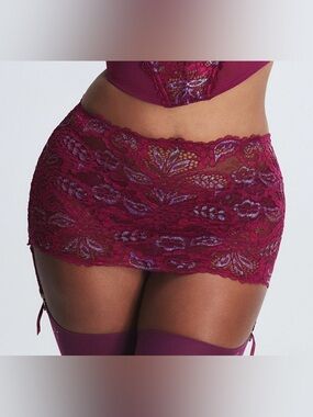 Savage X Fenty Metallic Purple Passion Garter Skirt 4x